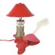 Vintage mushroom spot lamp with red metal clip