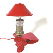 Vintage mushroom spot lamp with red metal clip