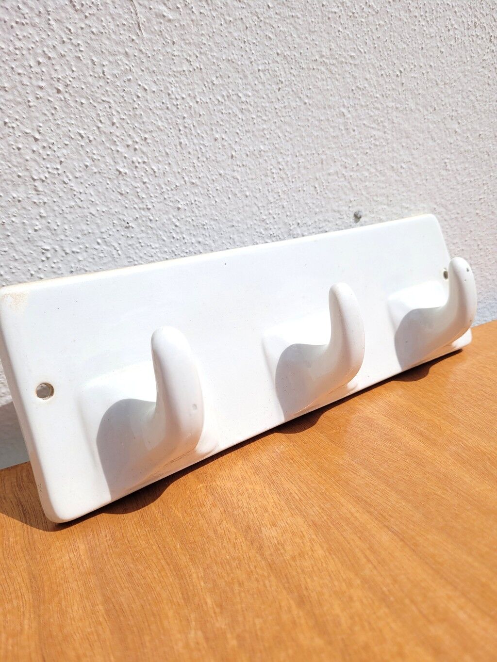 Antique white ceramic wall hook 3p