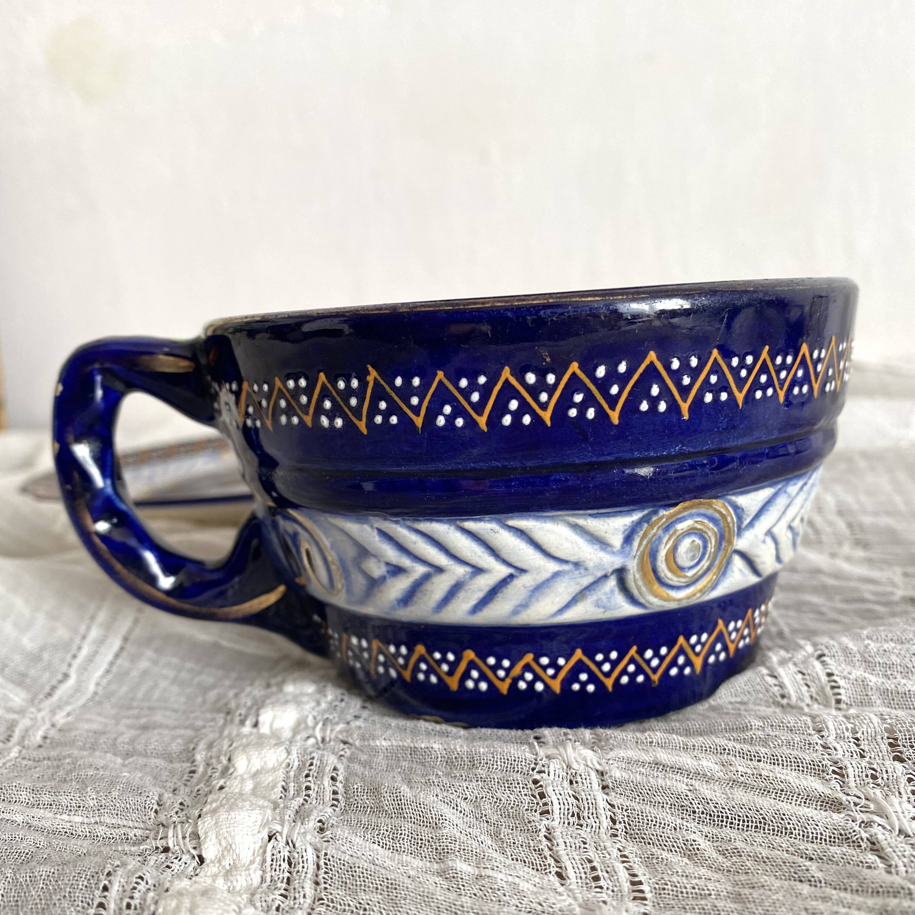 Large HB Quimper cup with saucer