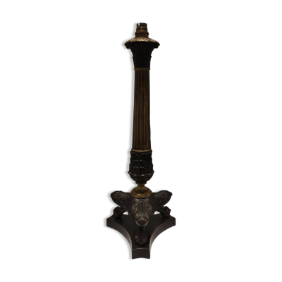 Pied de lampe ancienne à patte de lion - Epoque Restauration - Empire