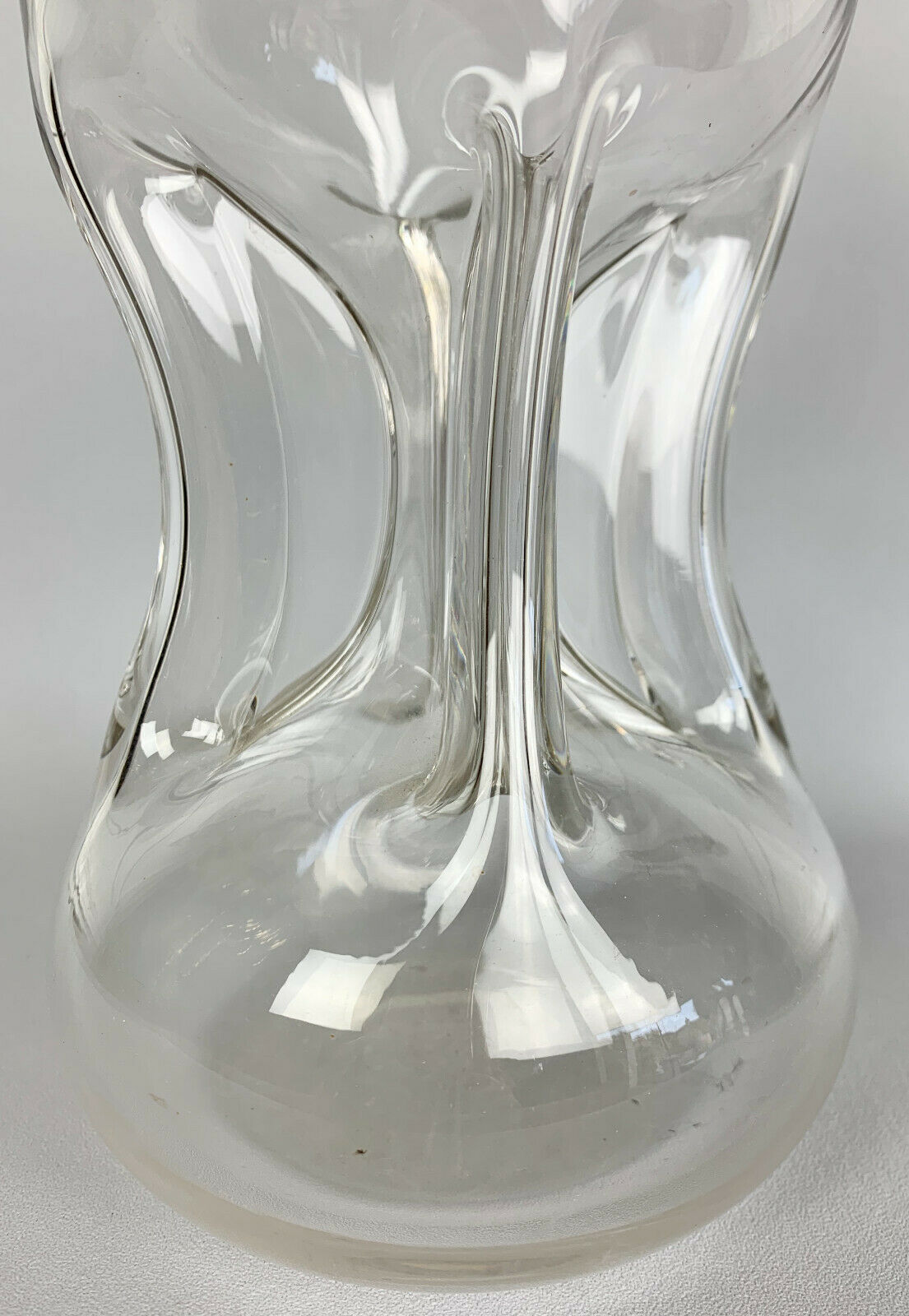 Blown glass carafe and silver frame