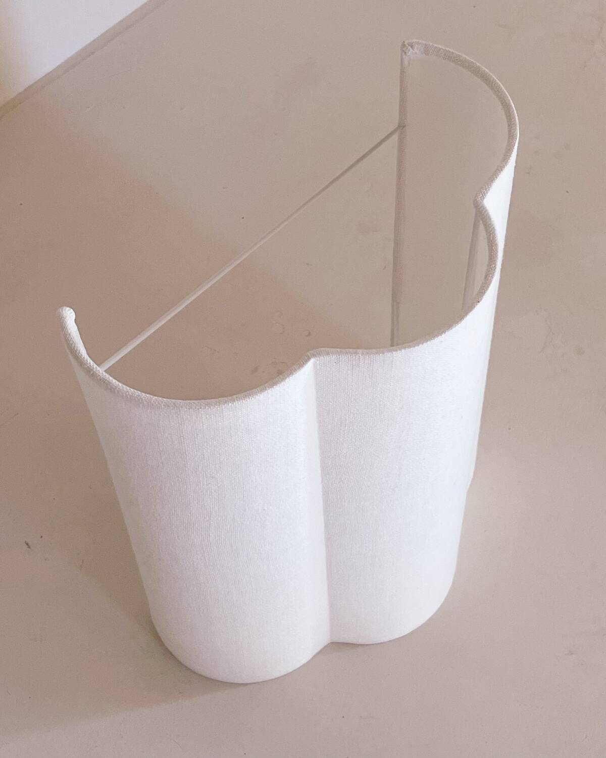 Pair of ecru linen wall lights