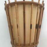 Pair of vintage bamboo wall lights