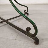 Garden pedestal table metal wood