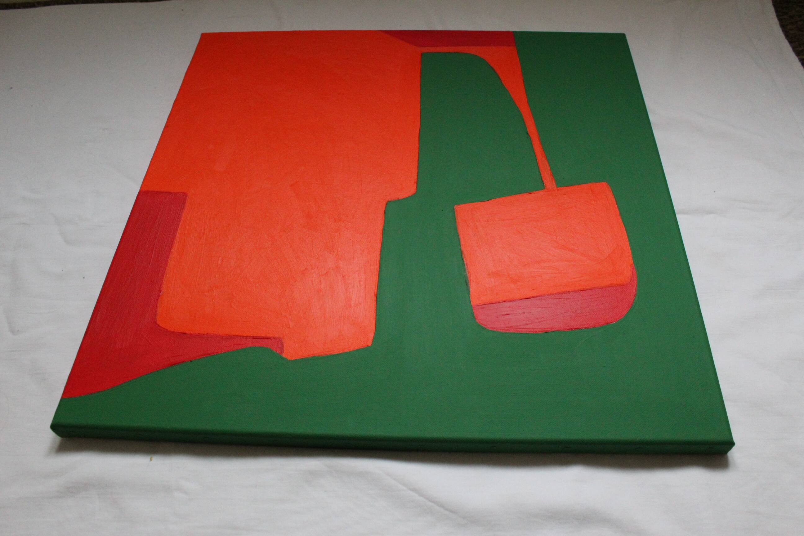 Peinture originale orange "équilibre" par Bodasca