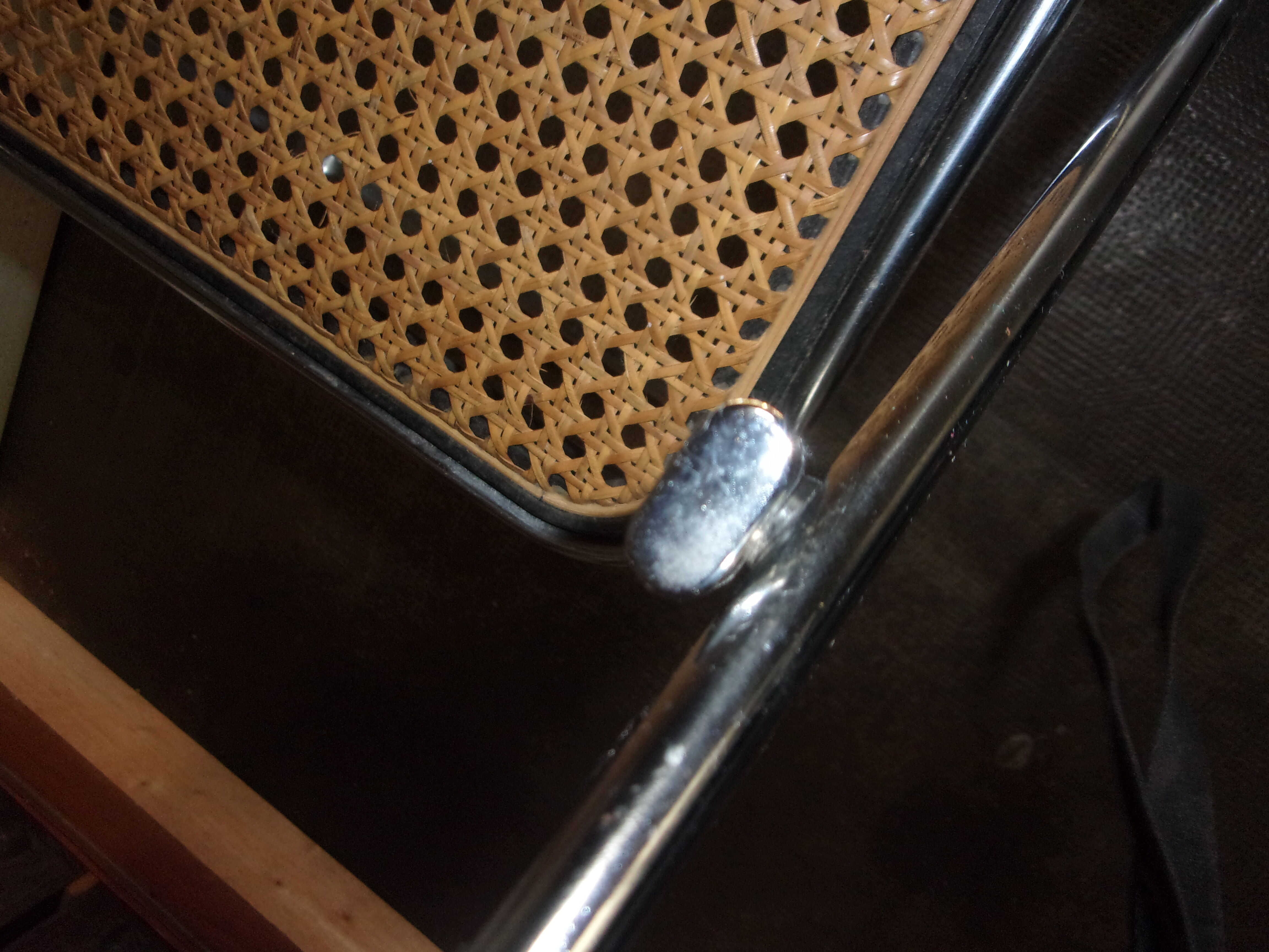 Chrome cane folding chairs 1970