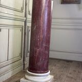 Pink marble column on a Carrara white base circa 1880
