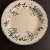 6 old blue flat plates La Samaritane Terre de Fer