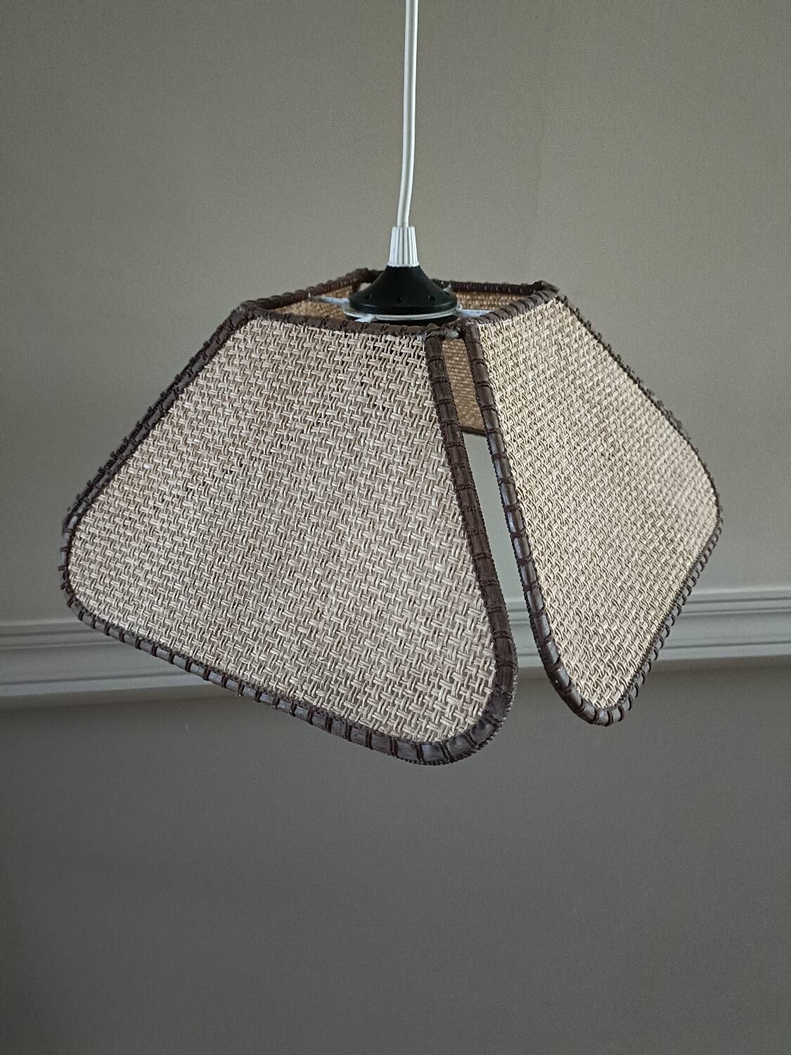 Vintage rattan blade pendant light