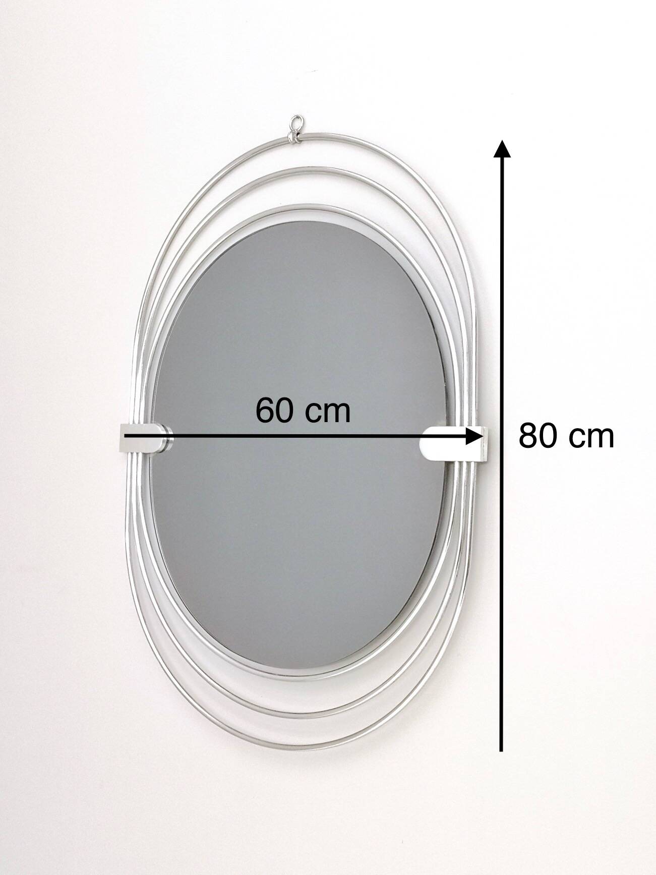 Smoked Wall Mirror with a Triple Chrome-Plated Metal Frame, Italy