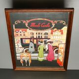 Two mirror frames Art-Deco style, silkscreened " Monte-Carlo " - France - 70's