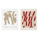 Pair of prints, abstract wall art set of two, 50x70cm