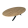 Oval table in solid oak refined edges with central foot in black metal