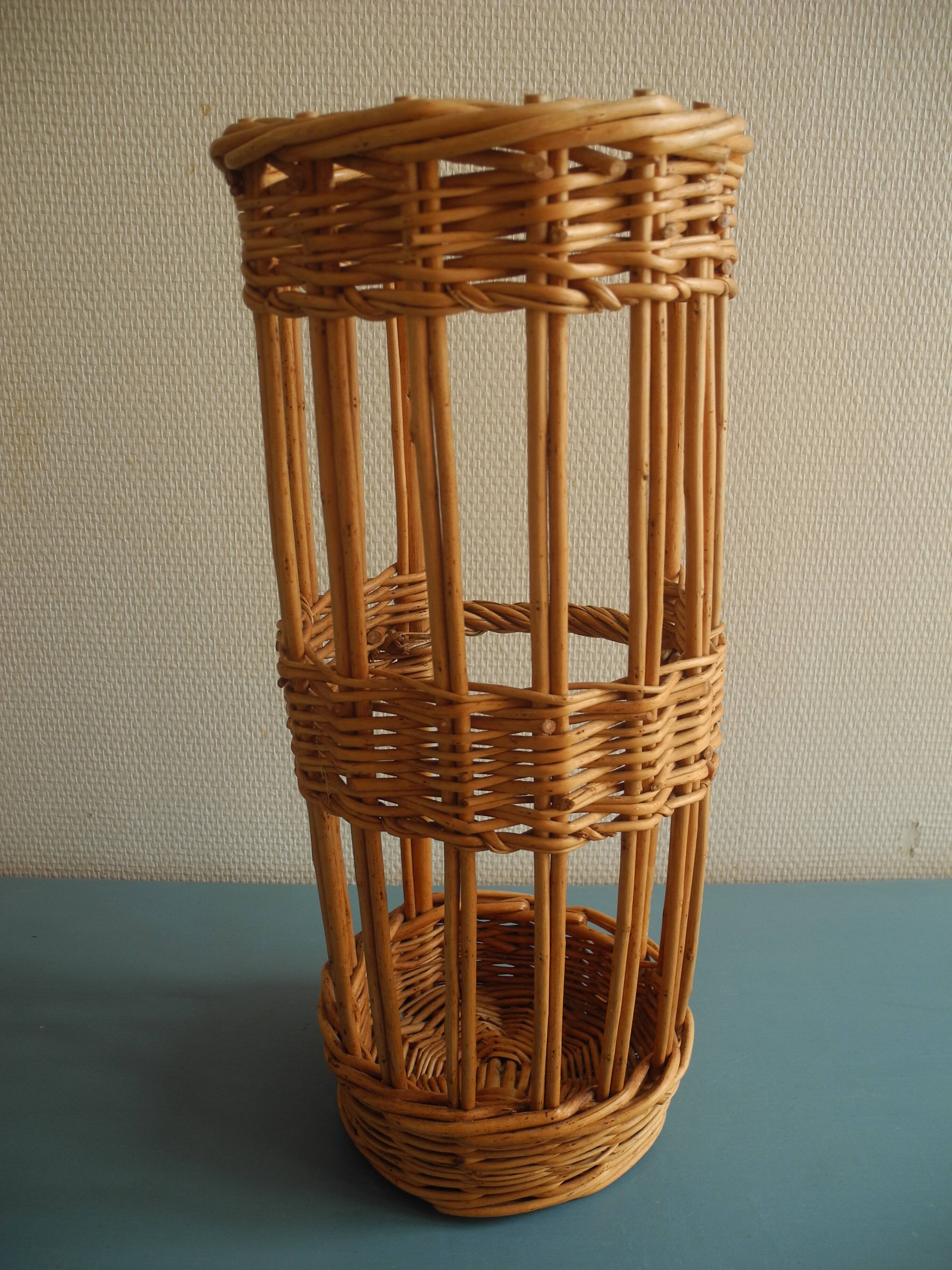 vintage wicker bread rack basket