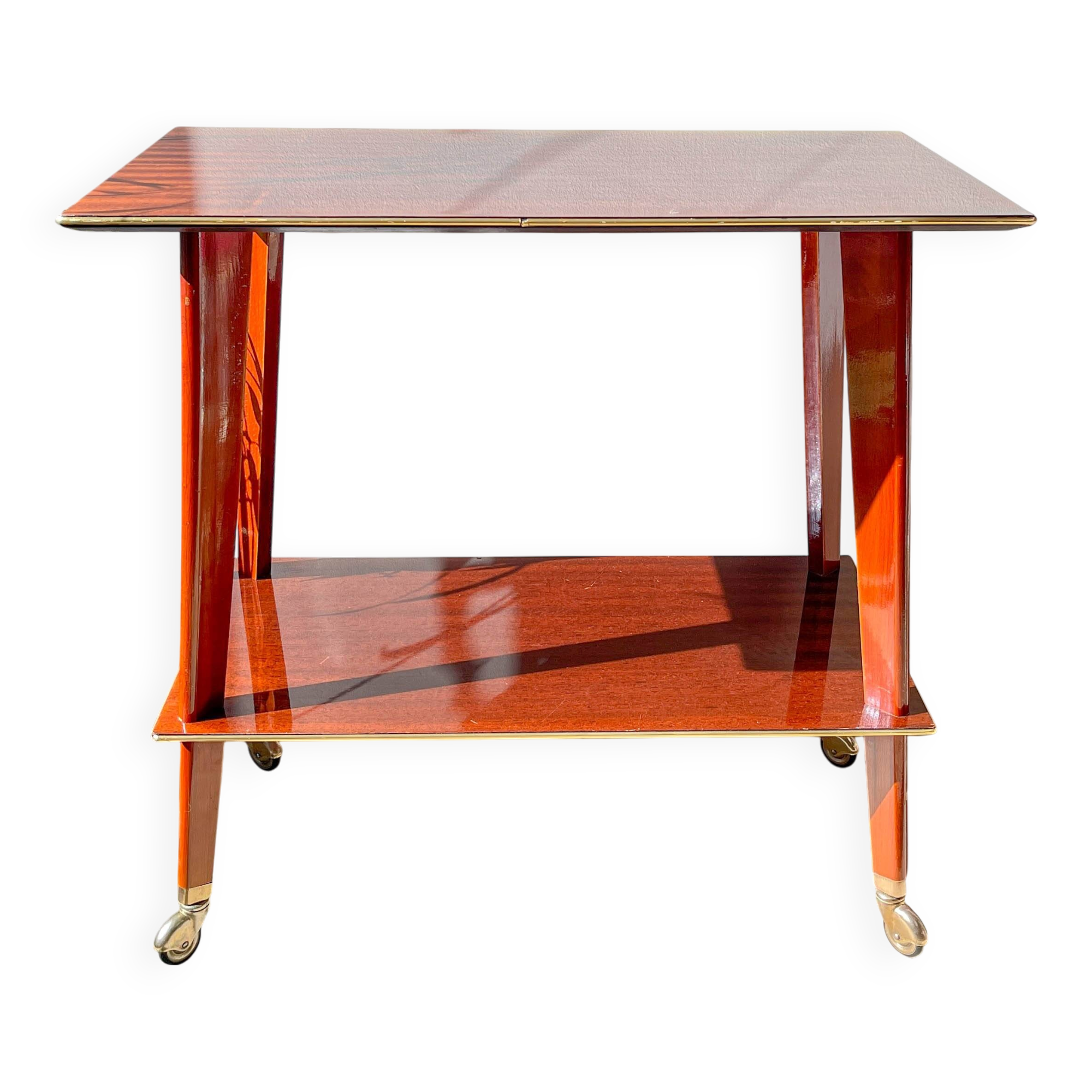 Vintage Formica trolley on wheels from the 1960s