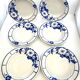 6 hollow plates vintage white flower blue Ceranord
