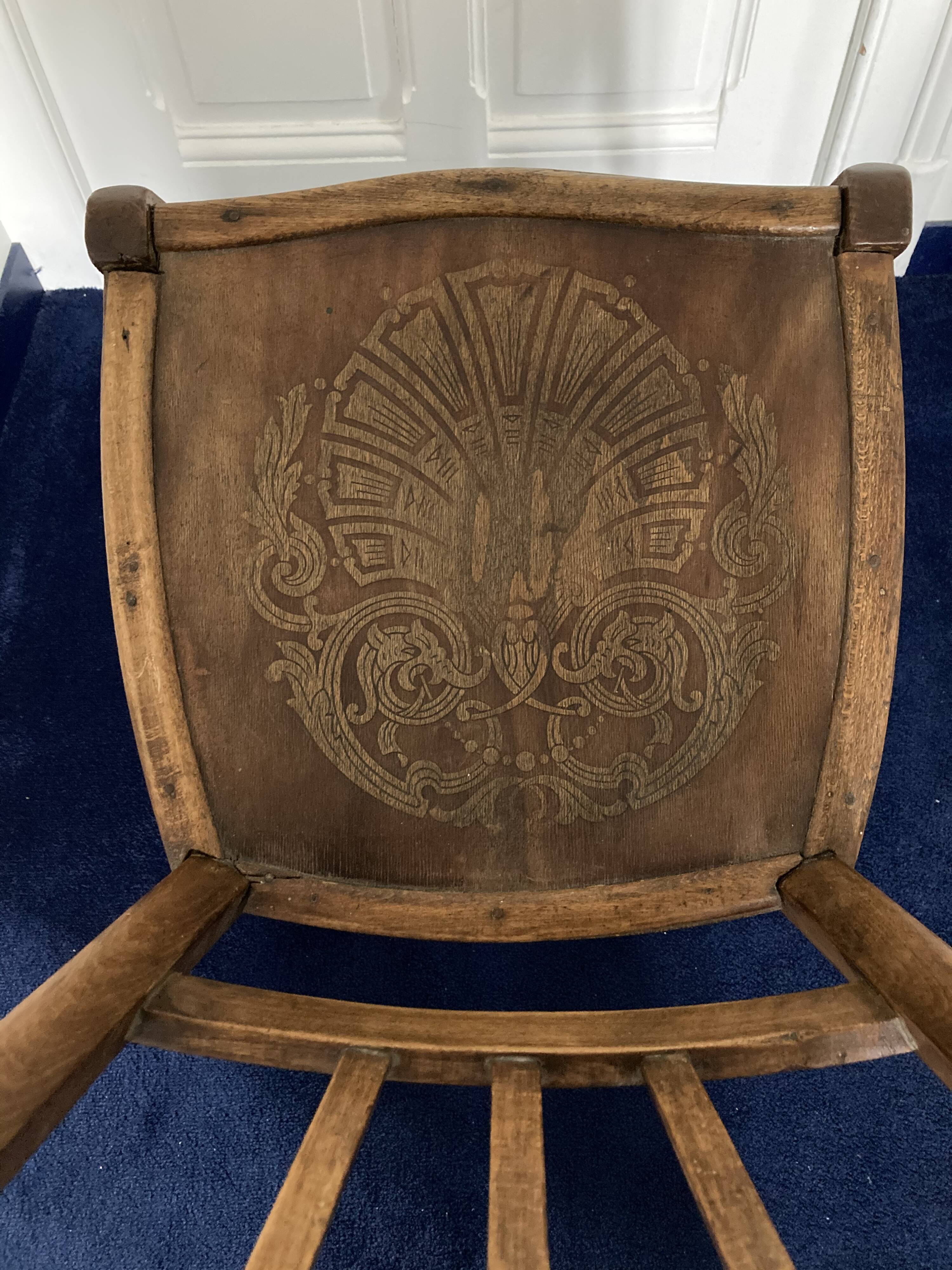 Vintage wooden bistro chair sitting shell