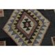 70's Brown Turkish Oushak Handmade Wool Geometric Motif Runner Rug 123x293