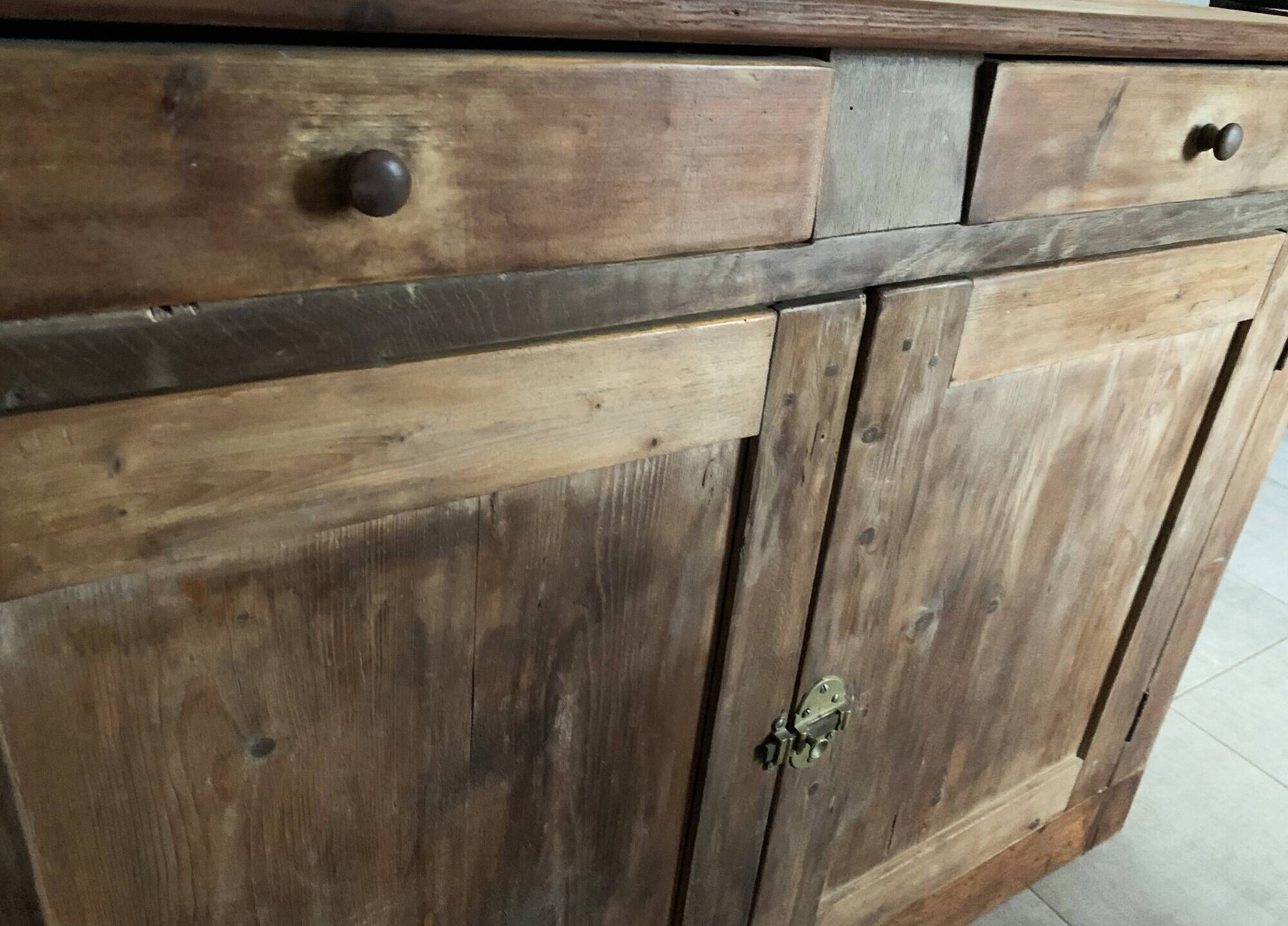 Vintage parisian buffet of the 50s in oak wood