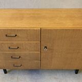 Scandinavian vintage chest of drawers from the 60s in light oak