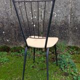 Four faux-wood Formica chairs, 50s/60s