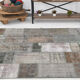 Gray & bronze patchwork tapis rug, 247x172cm