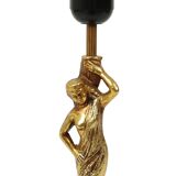 Vintage Table Lamp Female Figure Brass and Onyx Marble