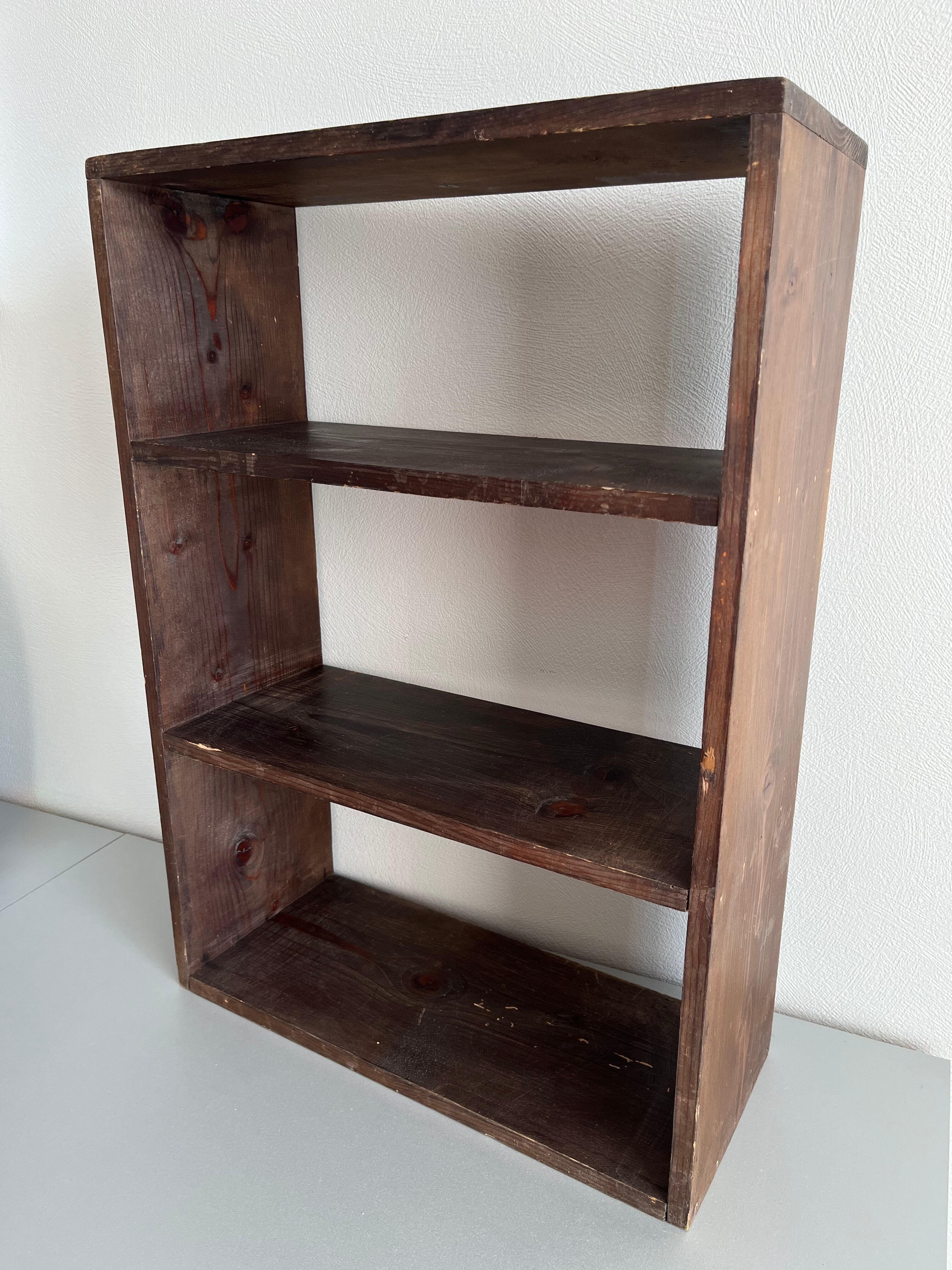 Patinated wood shelf