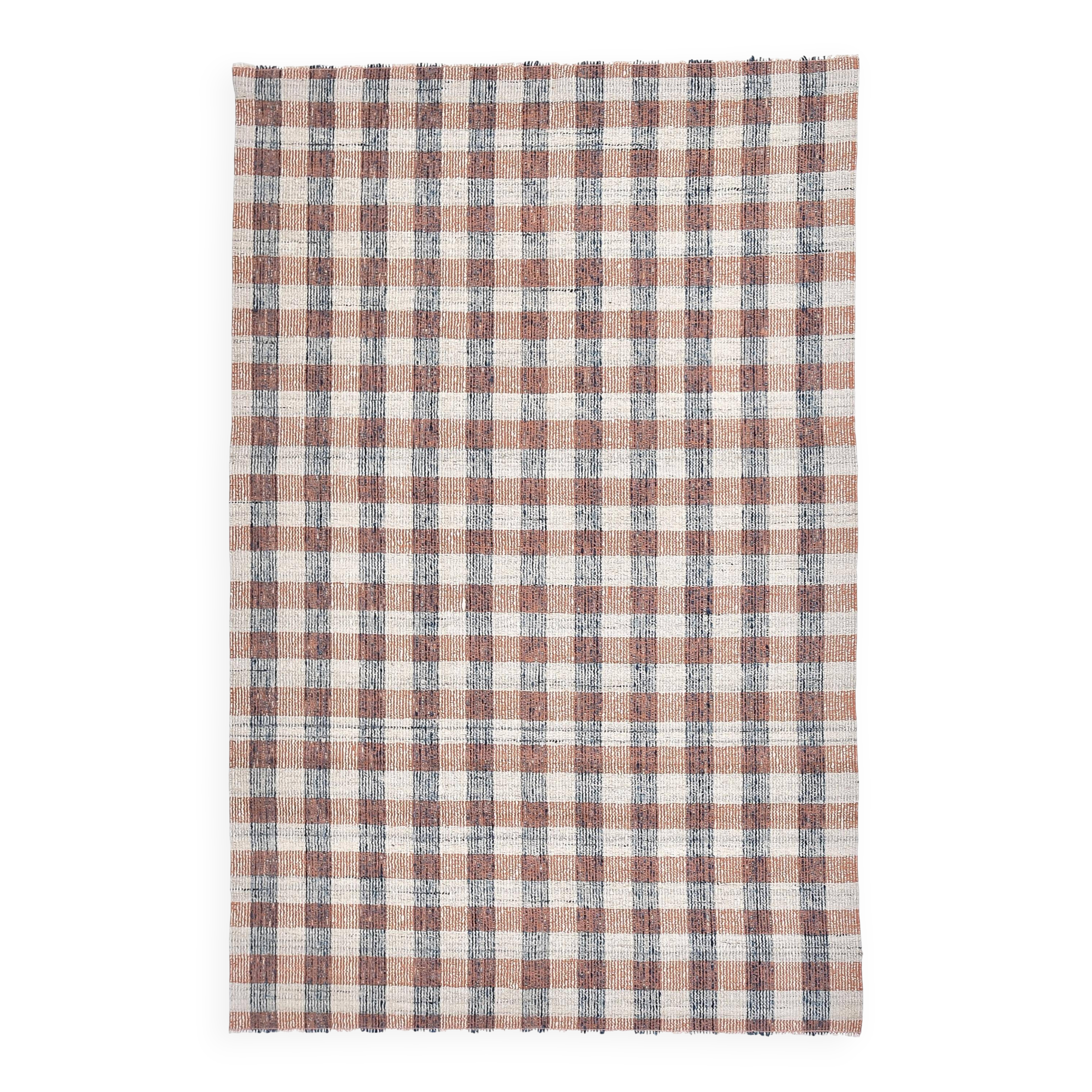 190x290 cm organic wool made kilim , orange blue wool kilim, kilim stripe