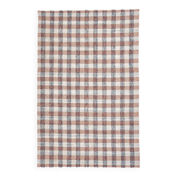190x290 cm organic wool made kilim , orange blue wool kilim, kilim stripe