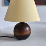 Solid wood ball table lamp