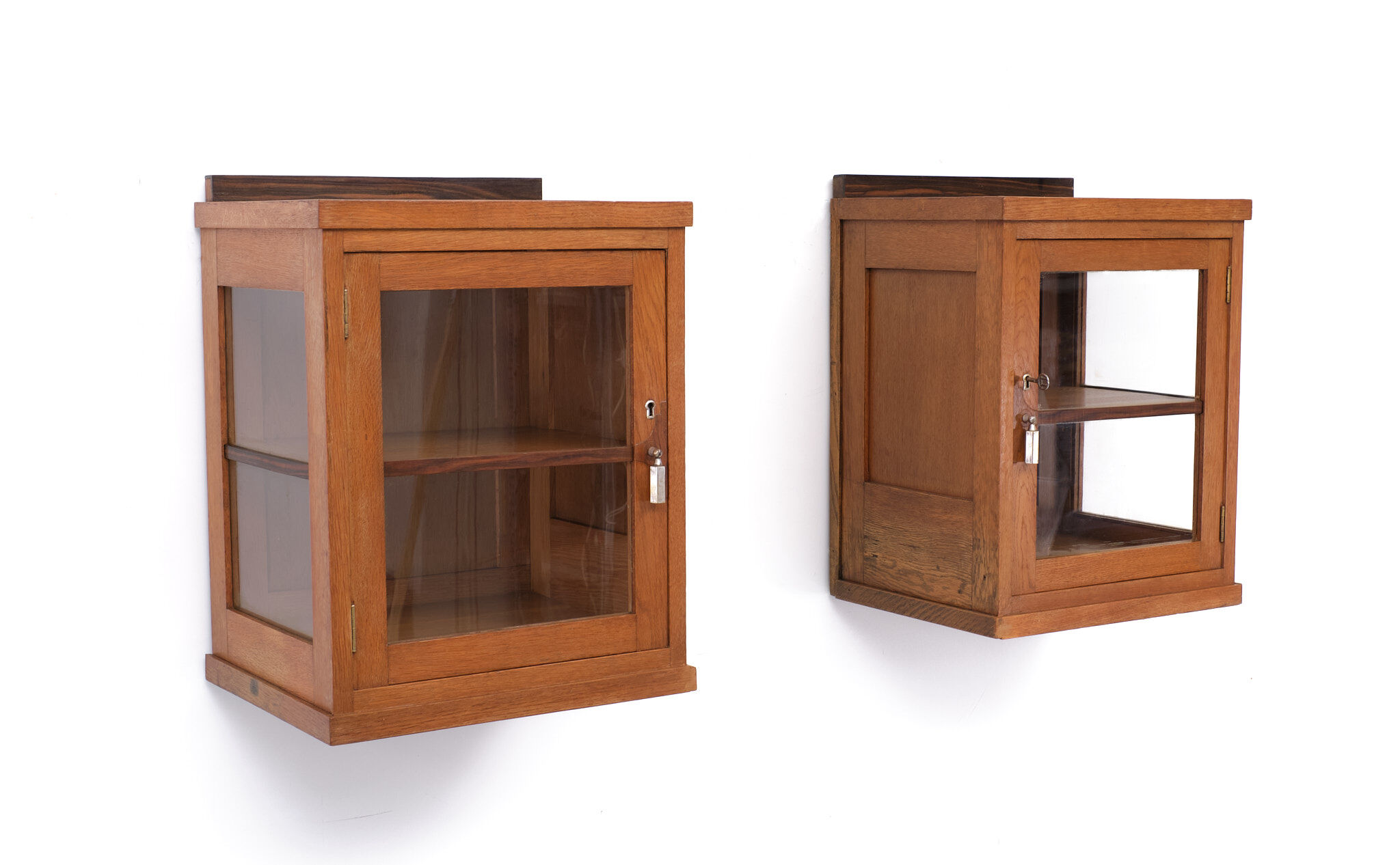Oak art deco hanging cabinets 1930s