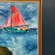 Original Swedish Oil on Panel – “Sailboat on the Water” by U. Ekshard – Signed – Dated 1971 – Vintage & Framed