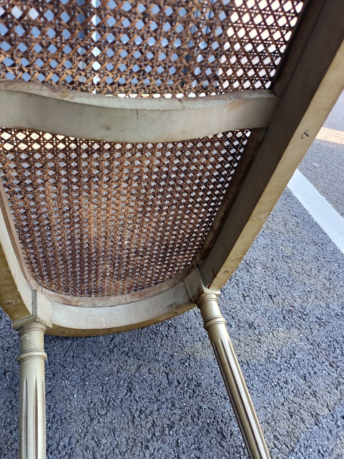 Old piano bench cannée style louis xvi