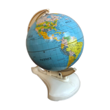 Old world map ms globe metal + bakelite base white vintage cream