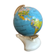 Old world map ms globe metal + bakelite base white vintage cream