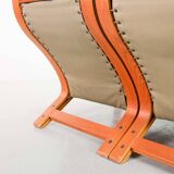 Scandinavian Rybo Rykken Olivegreen Leather 2-Seat Ry-Wing Lounge Sofa, 60s