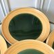 Lot de 6 assiettes plates en céramique émail vert salins modèle "capvern" années 60-70