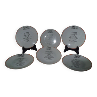 6 assiettes à fromage Porcelaine des Tuileries