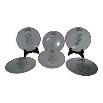 6 Tuileries Porcelain cheese plates