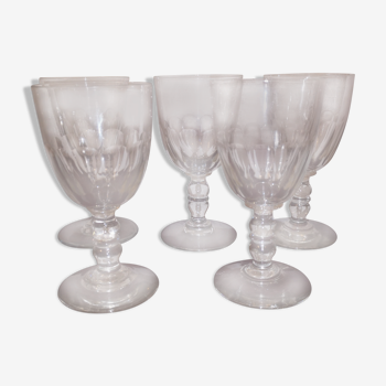Service of old crystal glasses