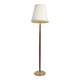 Mid-century floor lamp in brass and polished wood by Böhlmarks, Sweden, 1940s.