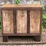 Art Deco chest of drawers in raw walnut burl