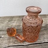 Pink art deco glass perfume bottle