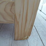 Vintage raw pitchpin chest of drawers, pearl grey patinated drawer tray buttons