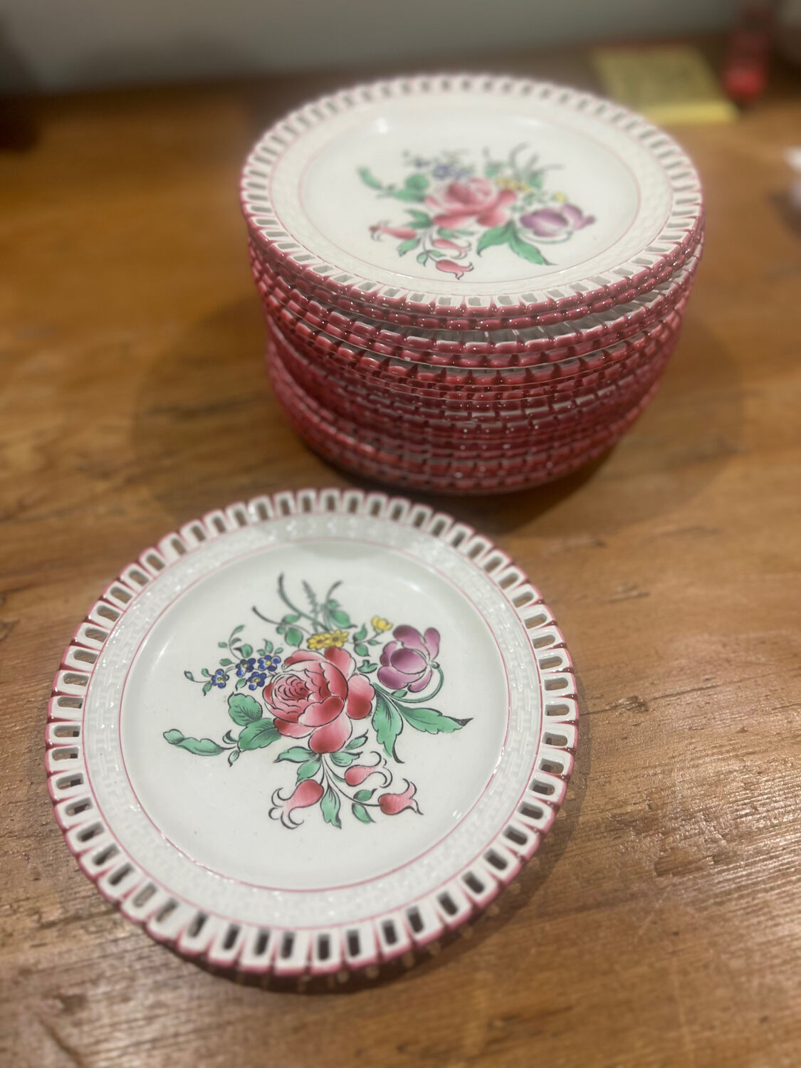 Lot 18 Dessert plates Luneville Réverbère