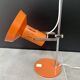 Lampe de bureau métal laqué orange et chrome - vers 1970