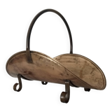 Old brass log holder