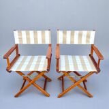 Pair of folding director's chairs